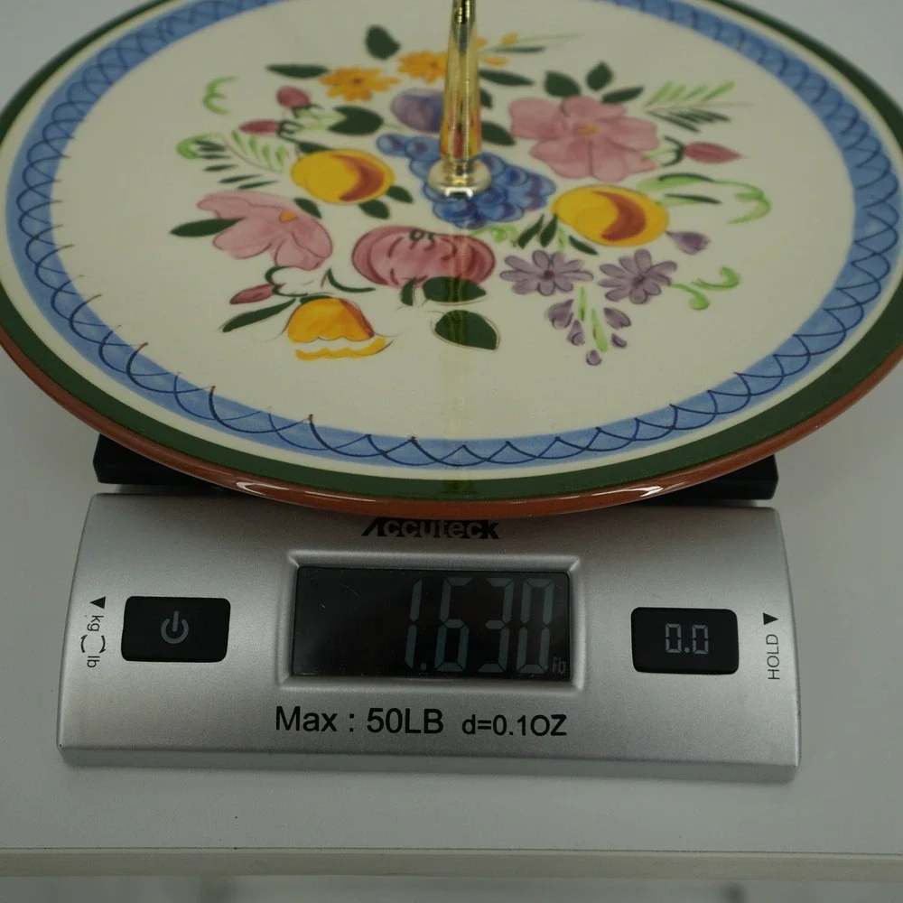Stangl Tidbit Tray Serving Plate 10in Multicolor Fruit and Flowers Vintage MCM